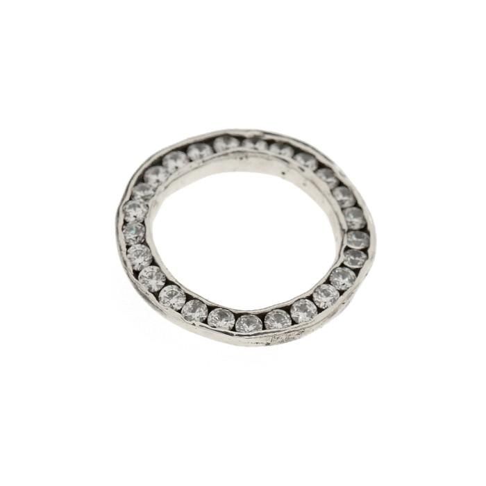 24/7 silver rough crystal ring