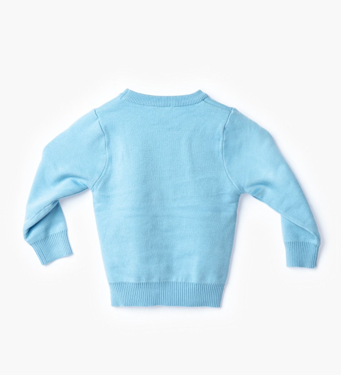 LEEZ Boys Pullover Sweater With Cartoon Pattern Blue