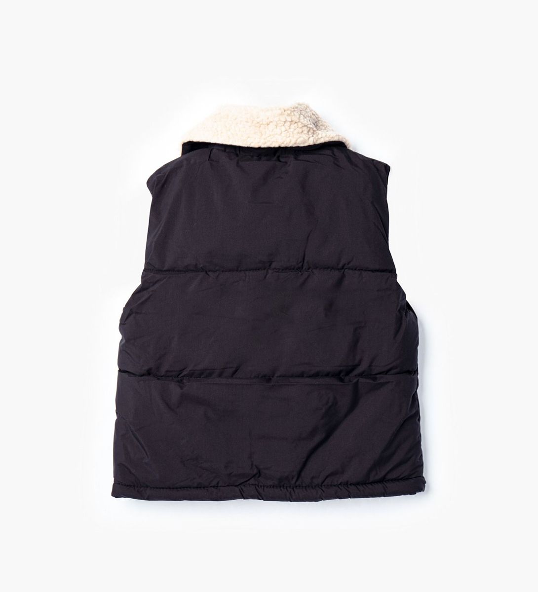 LEEZ Kids Thicken Qulited Cardigan Vest Padded Fleece Jacket Black