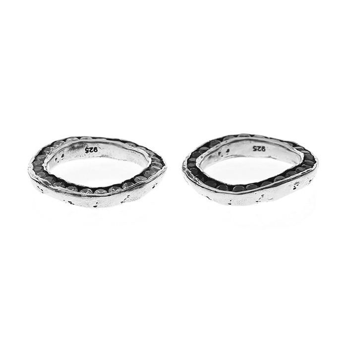 24/7 silver rough crystal ring