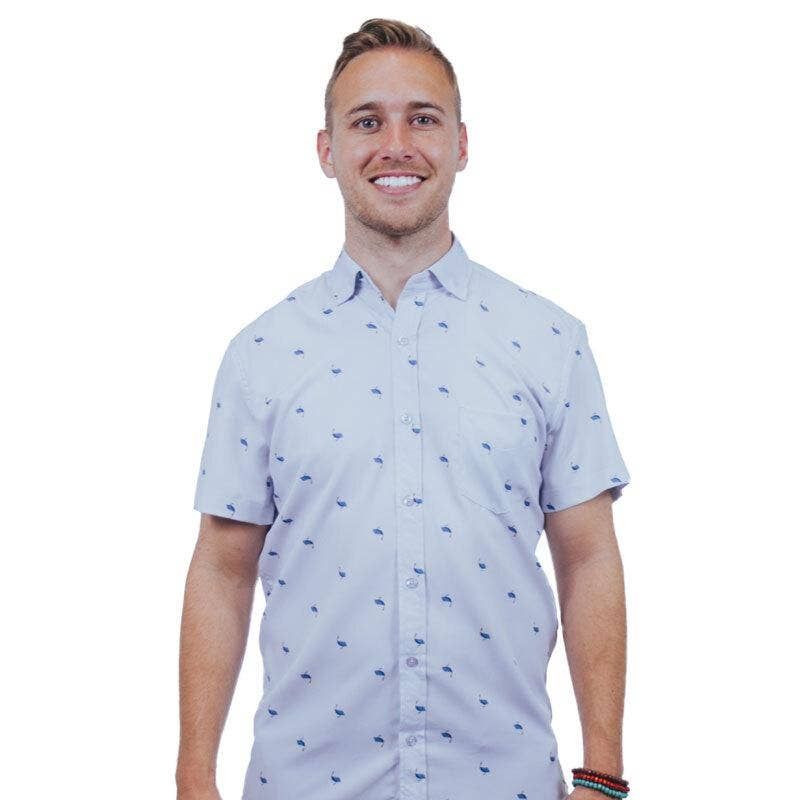 The Nigel Performance Button Up - Blue