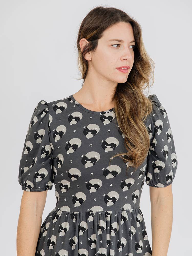 Inez Bubble Sleeve Dress Vase Cluster Graphite