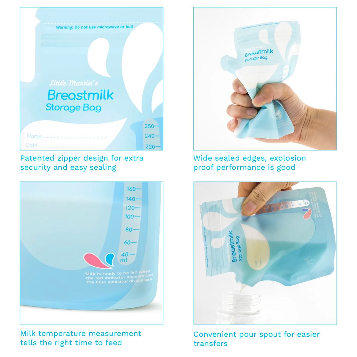 Breast Milk Storage Bags by Little Martin - 60 Counts