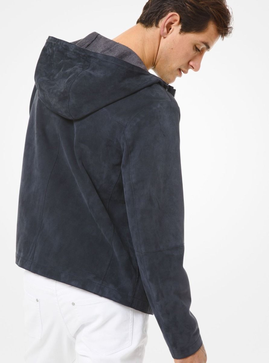 Bonded Suede Hooded Jacket