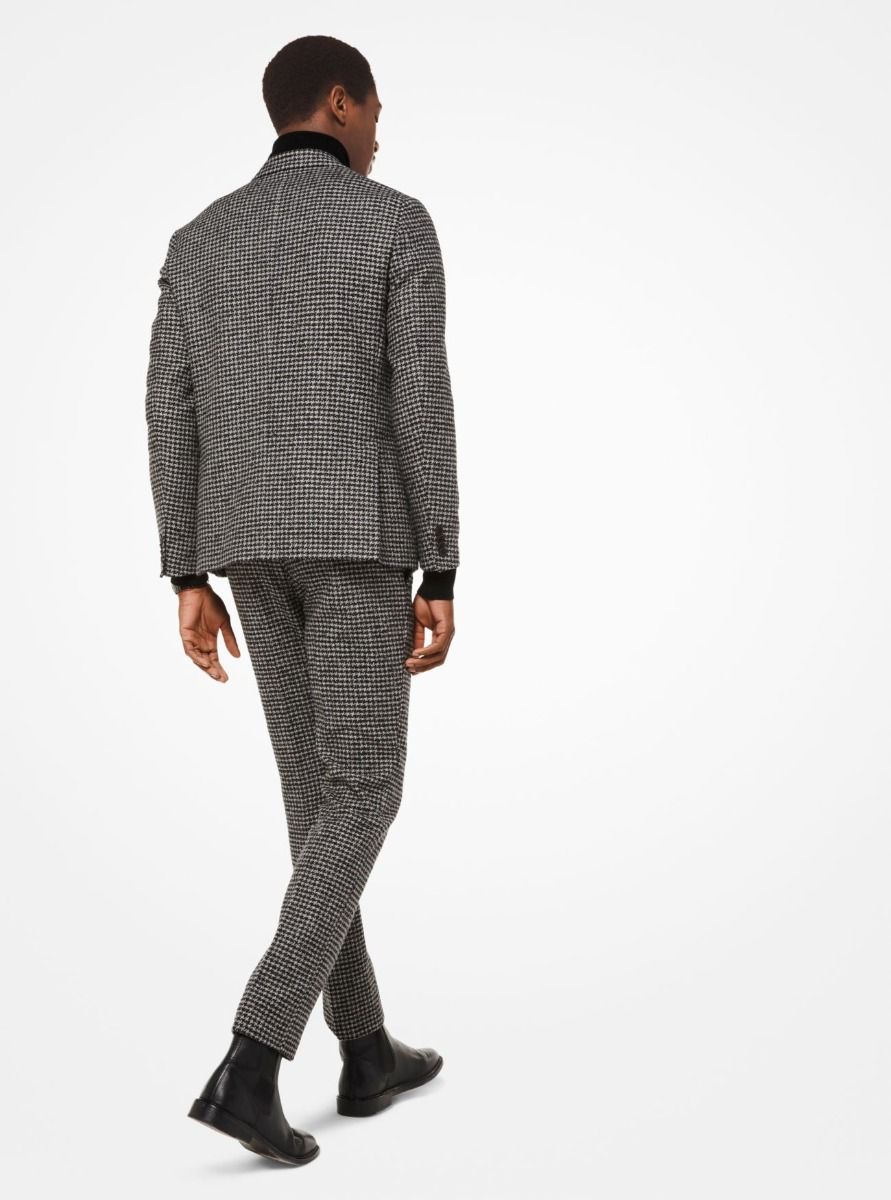 Houndstooth Wool-Blend Blazer