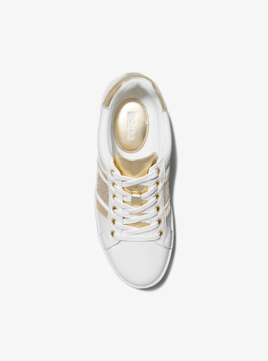 Poppy Embellished Leather Stripe Sneaker