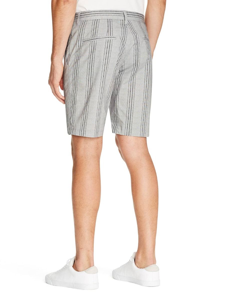Stripe Print Tristen Shorts - Grey