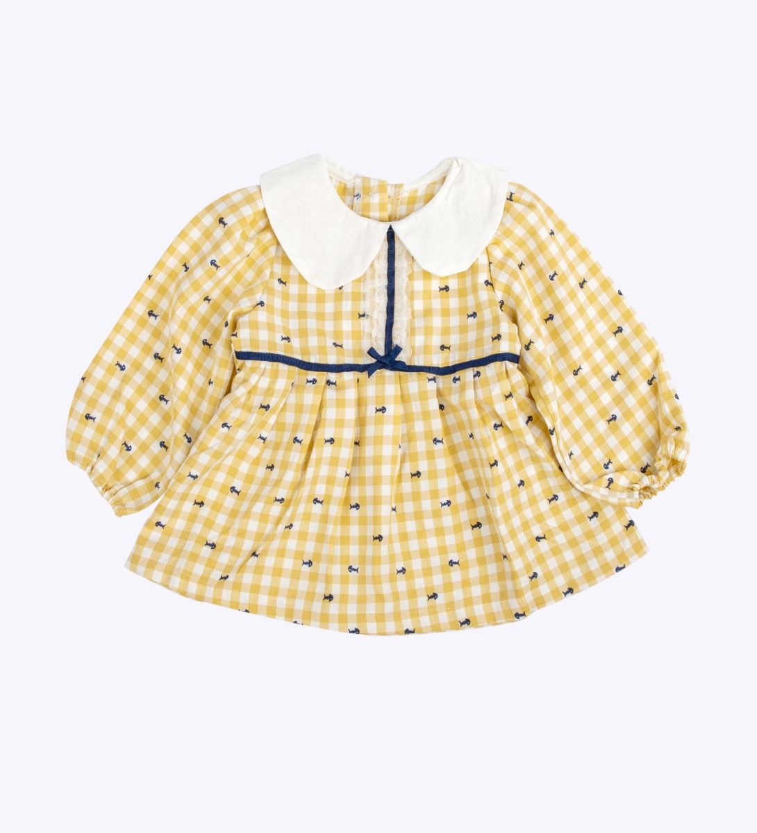 LEEZ Girls 2-Piece Set Plaid Dress & Leggings Yellow