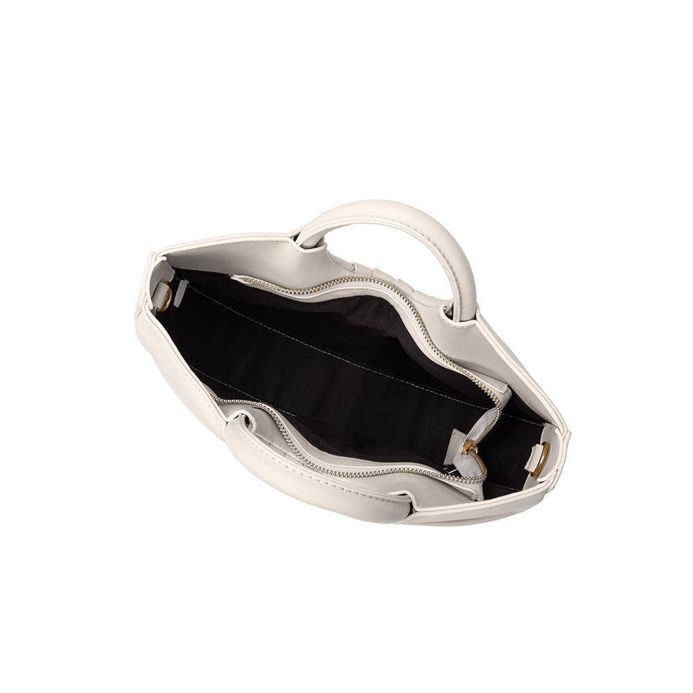 Karlie Vegan Top Handle Bag in Bone