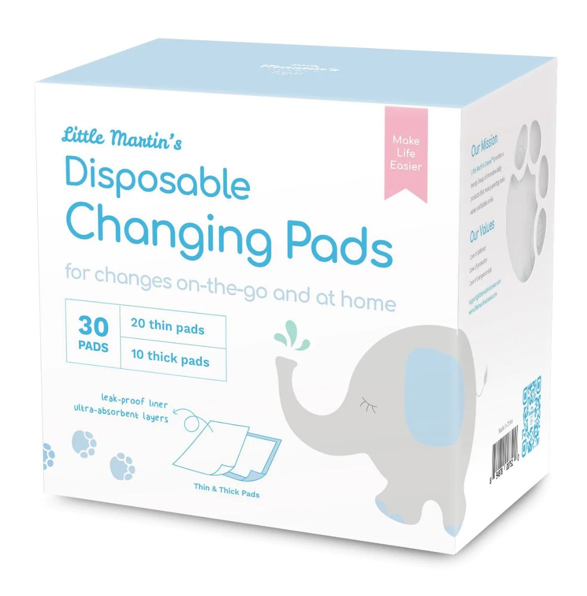 Disposable Changing Pads by Little Martin - 30 Counts