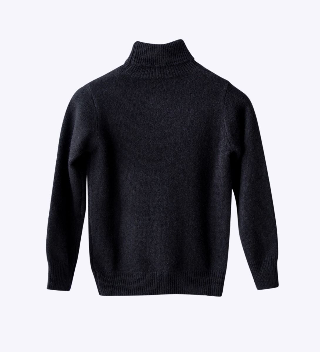 LEEZ Kids Thickened Turtleneck Cashmere Sweater Black