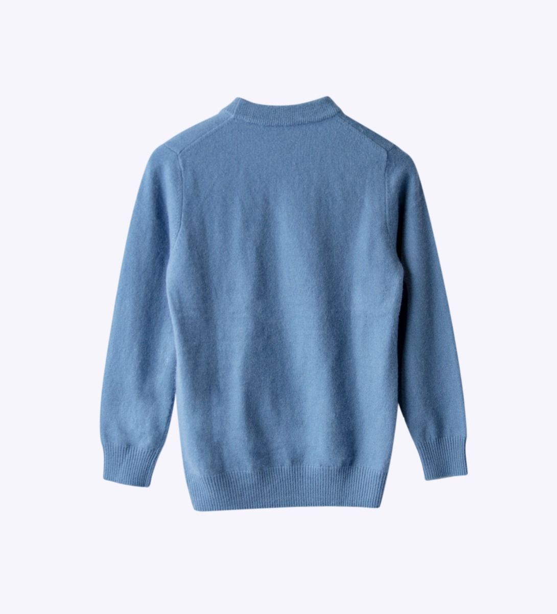 LEEZ Kids Round Neck Cashmere Sweater Blue