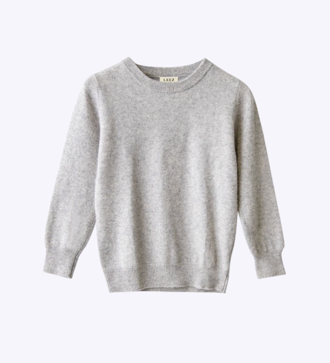 LEEZ Kids Round Neck Cashmere Sweater Gray
