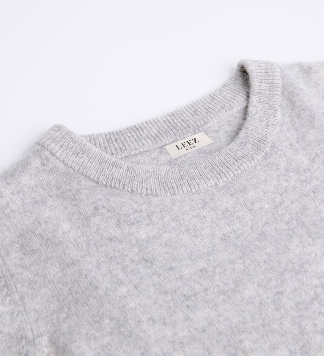LEEZ Kids Round Neck Cashmere Sweater Gray