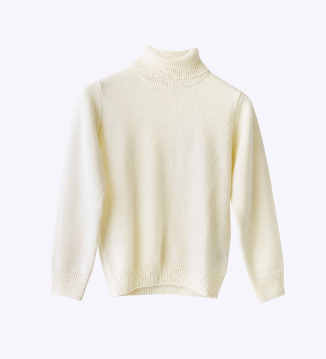 LEEZ Kids Thickened Turtleneck Cashmere Sweater White