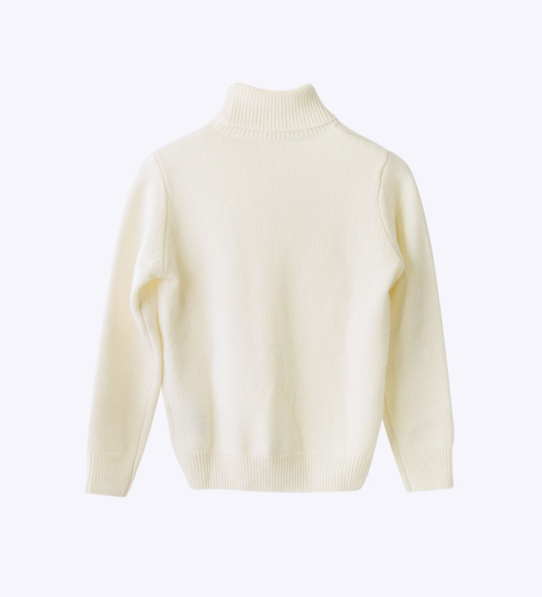 LEEZ Kids Thickened Turtleneck Cashmere Sweater White