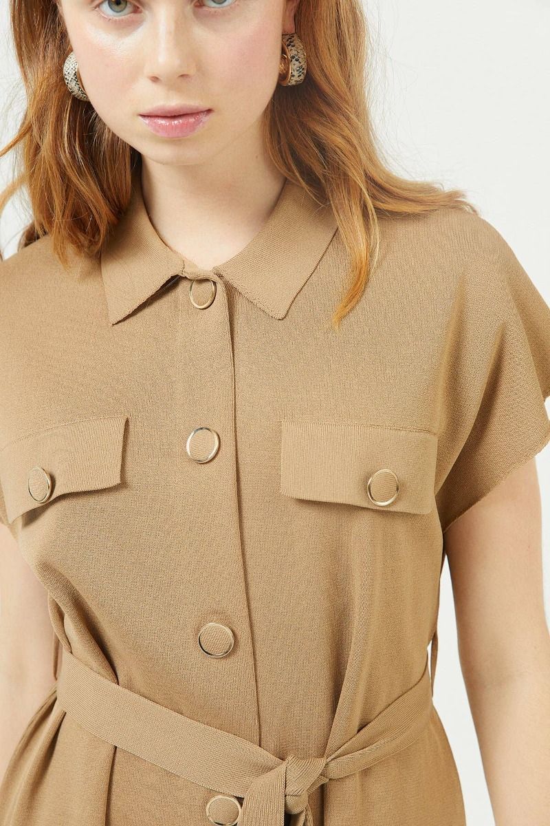 Short Sleeves Shirt - Camel