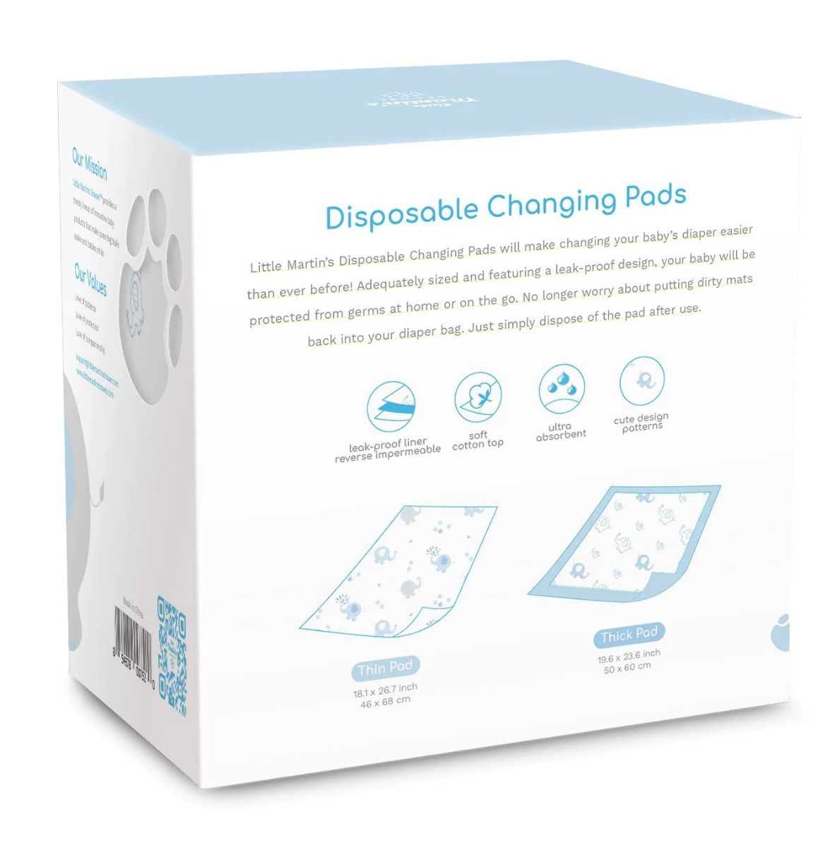 Disposable Changing Pads by Little Martin - 30 Counts