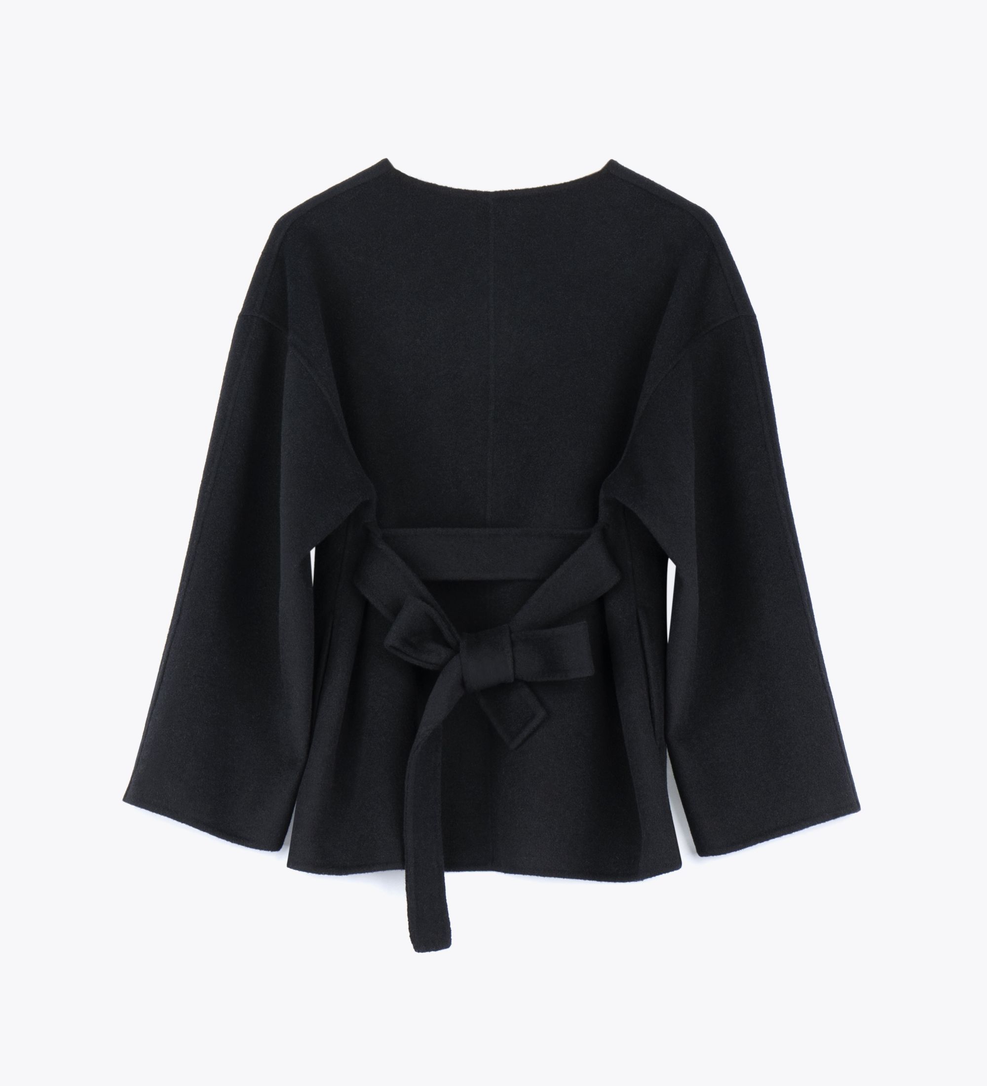 Wool Belted Coat Black