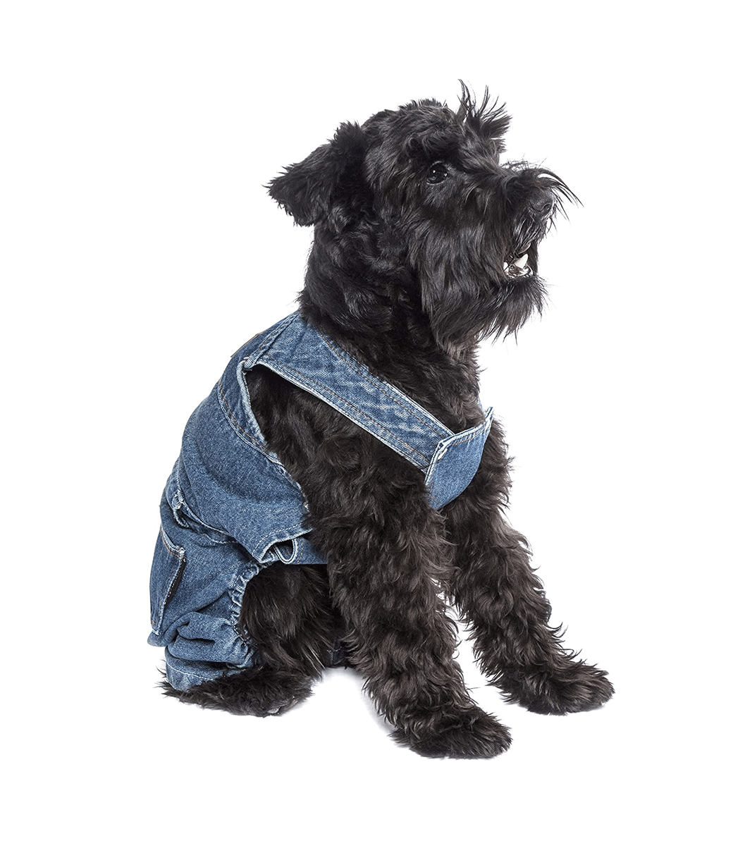  Parisian Pet Dog Clothes Cat Apparel Outfits Denim Overall
