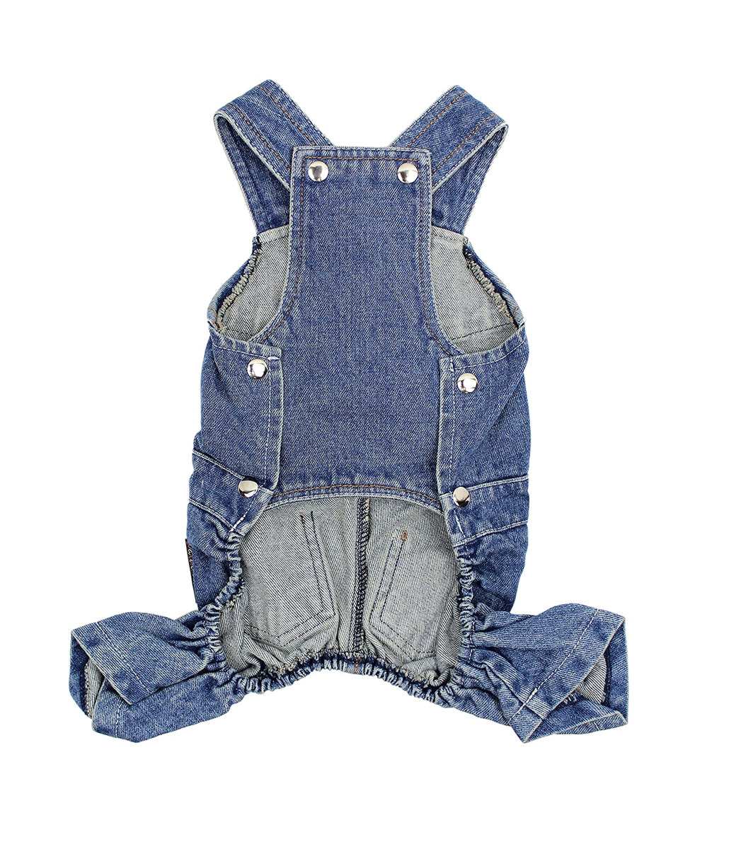  Parisian Pet Dog Clothes Cat Apparel Outfits Denim Overall
