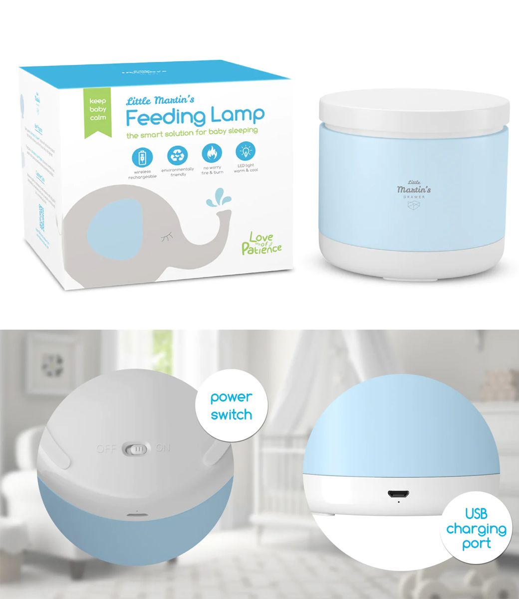 Baby Breastfeeding Night Light by Little Martin - Blue/Pink