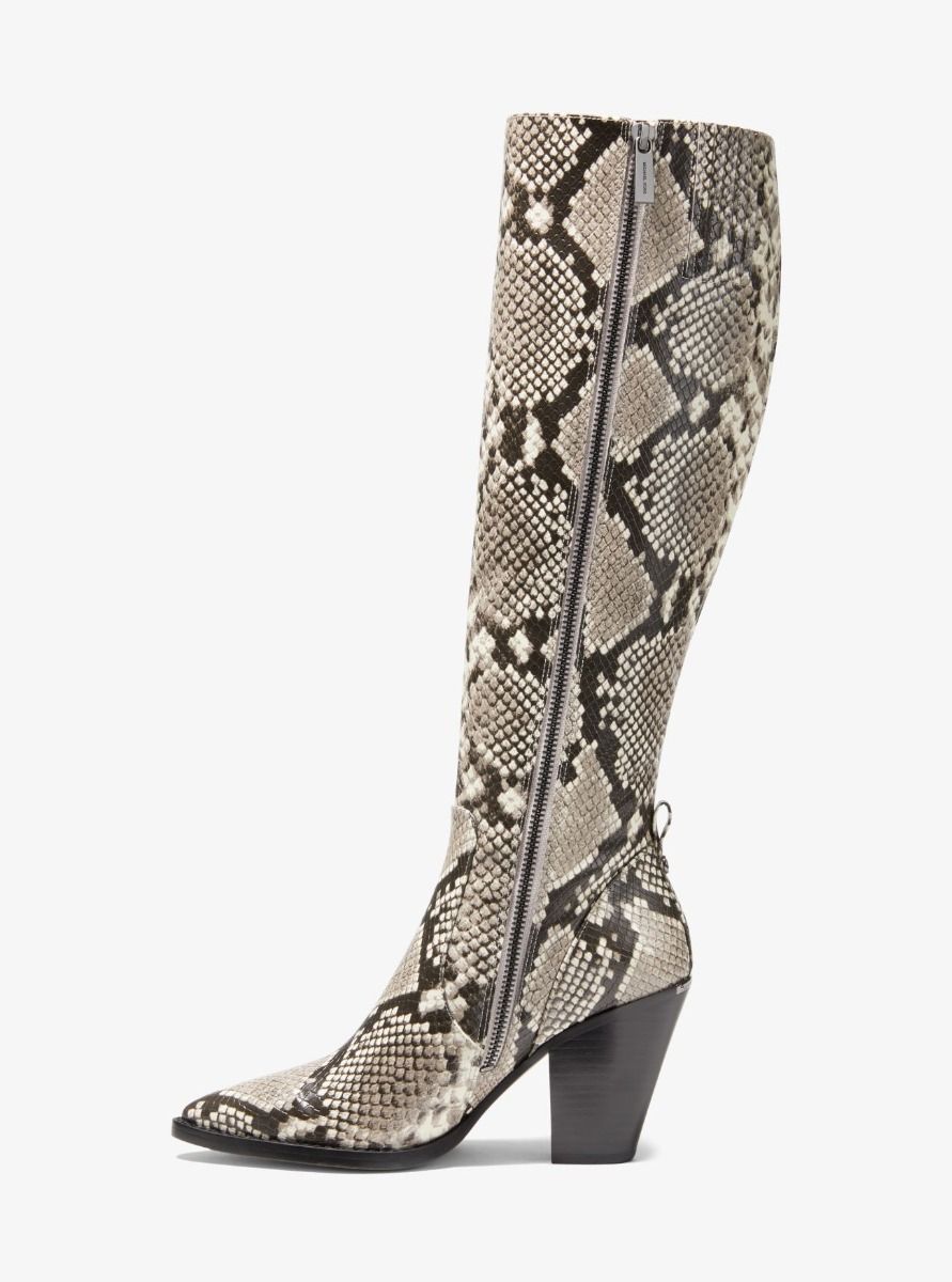 Dover Python Embossed Faux Leather Knee Boot