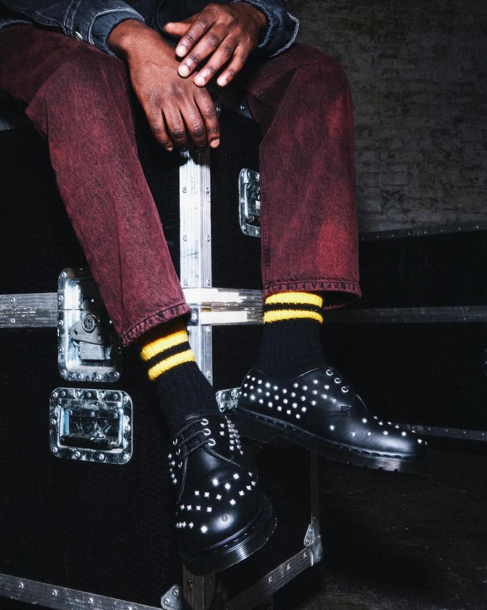 1461 STUD WANAMA LEATHER OXFORD SHOES