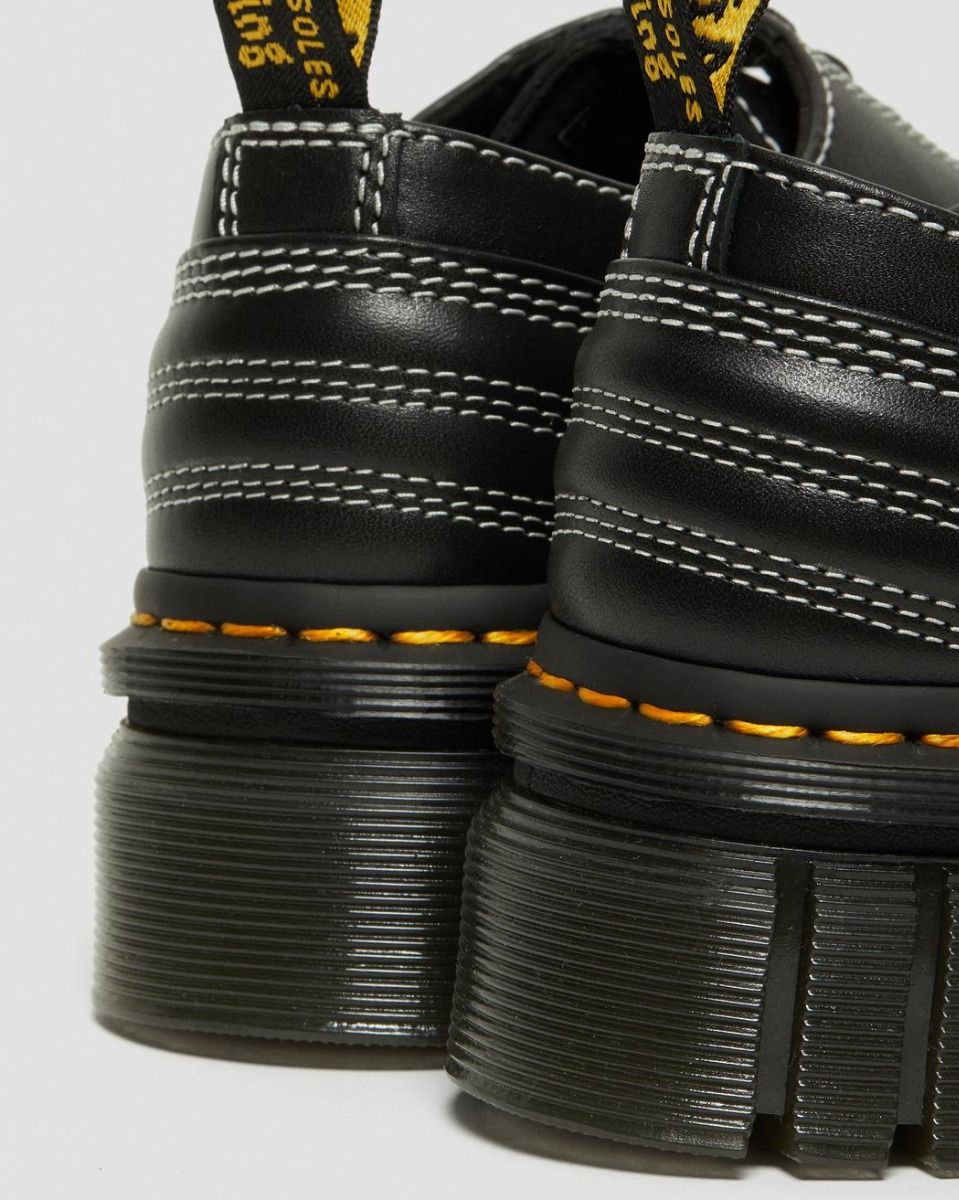 AUDRICK WHITE STITCH LEATHER PLATFORM SHOES