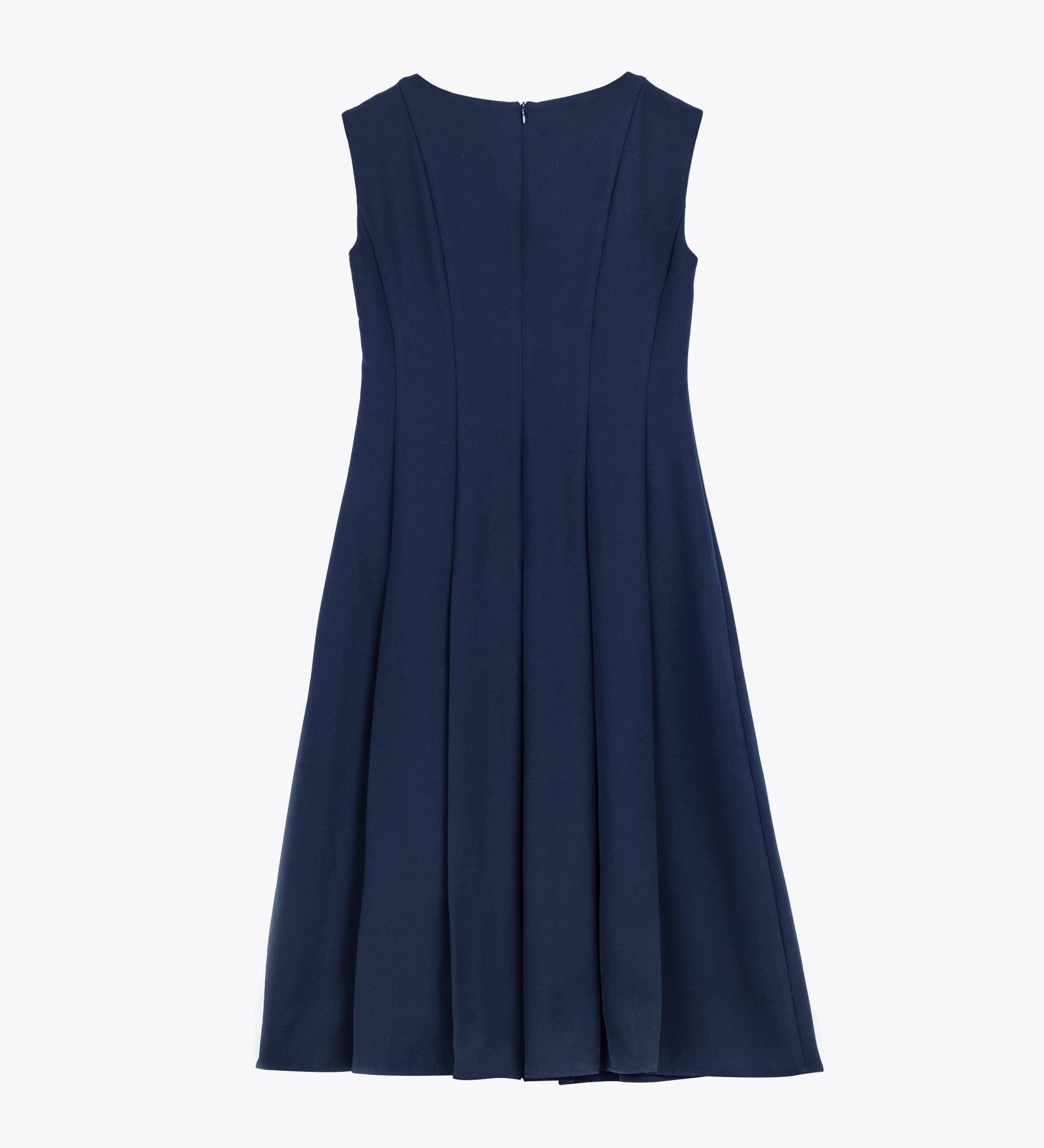 LEEZ Women Sleeveless Long Dress Pleated Navy