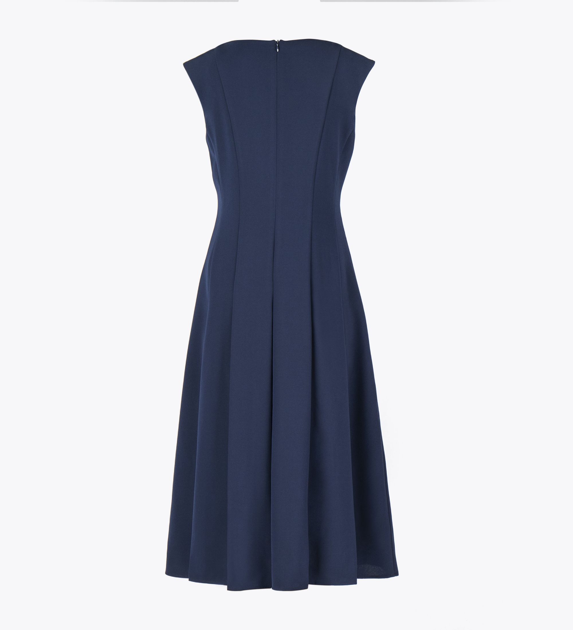 LEEZ Women Sleeveless Long Dress Pleated Navy