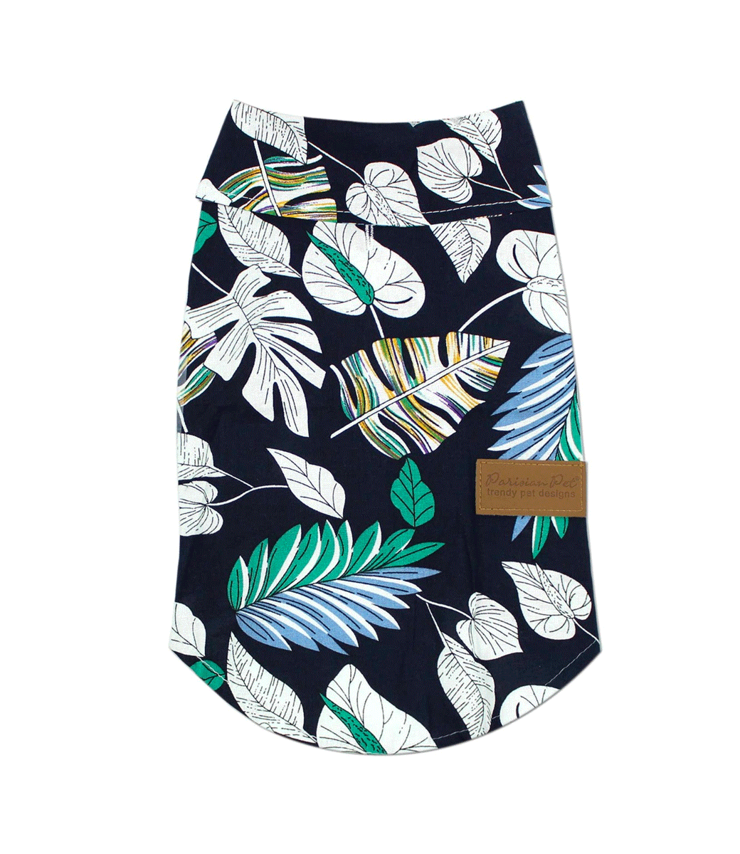 Palm Leaves Camp Shirt - Parisian Pet