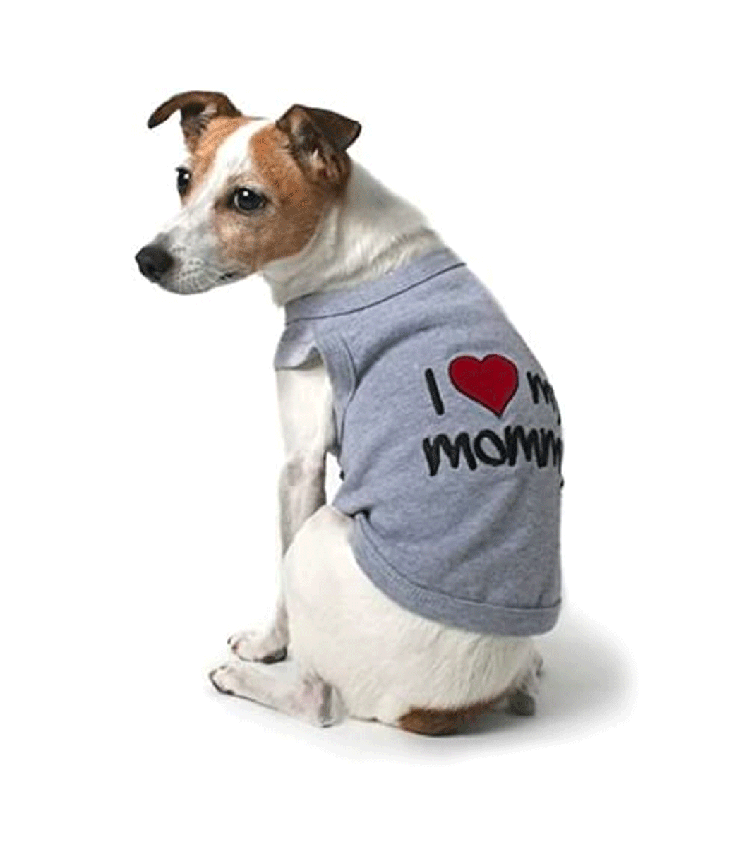 I Love Mommy - Gray Dog T-Shirt