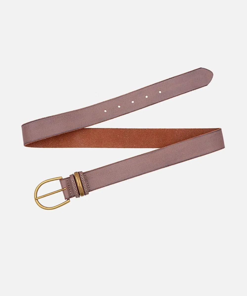 Classic Leather Belt with Flower Keeper
