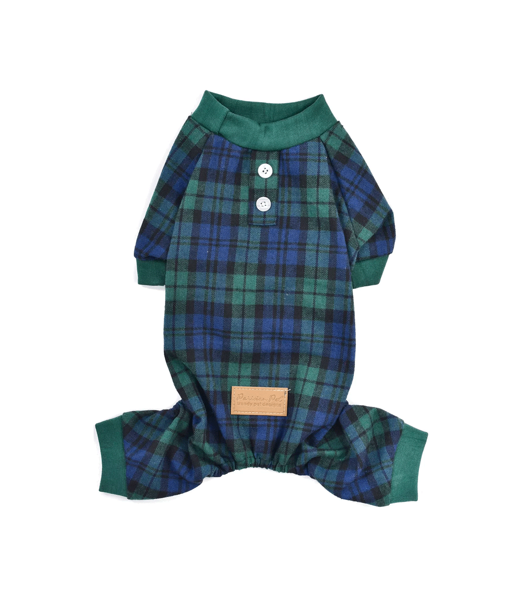 Scottish Plaid Dog Pajama - Parisian Pet
