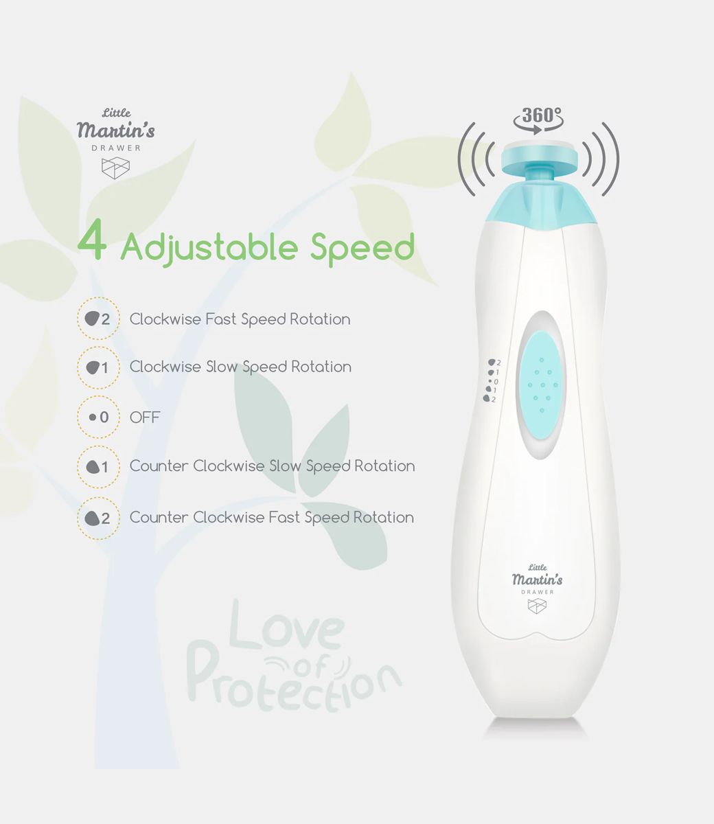 Electric Nail Trimmer with Light for Babies by Little Martin - Blue/Pink