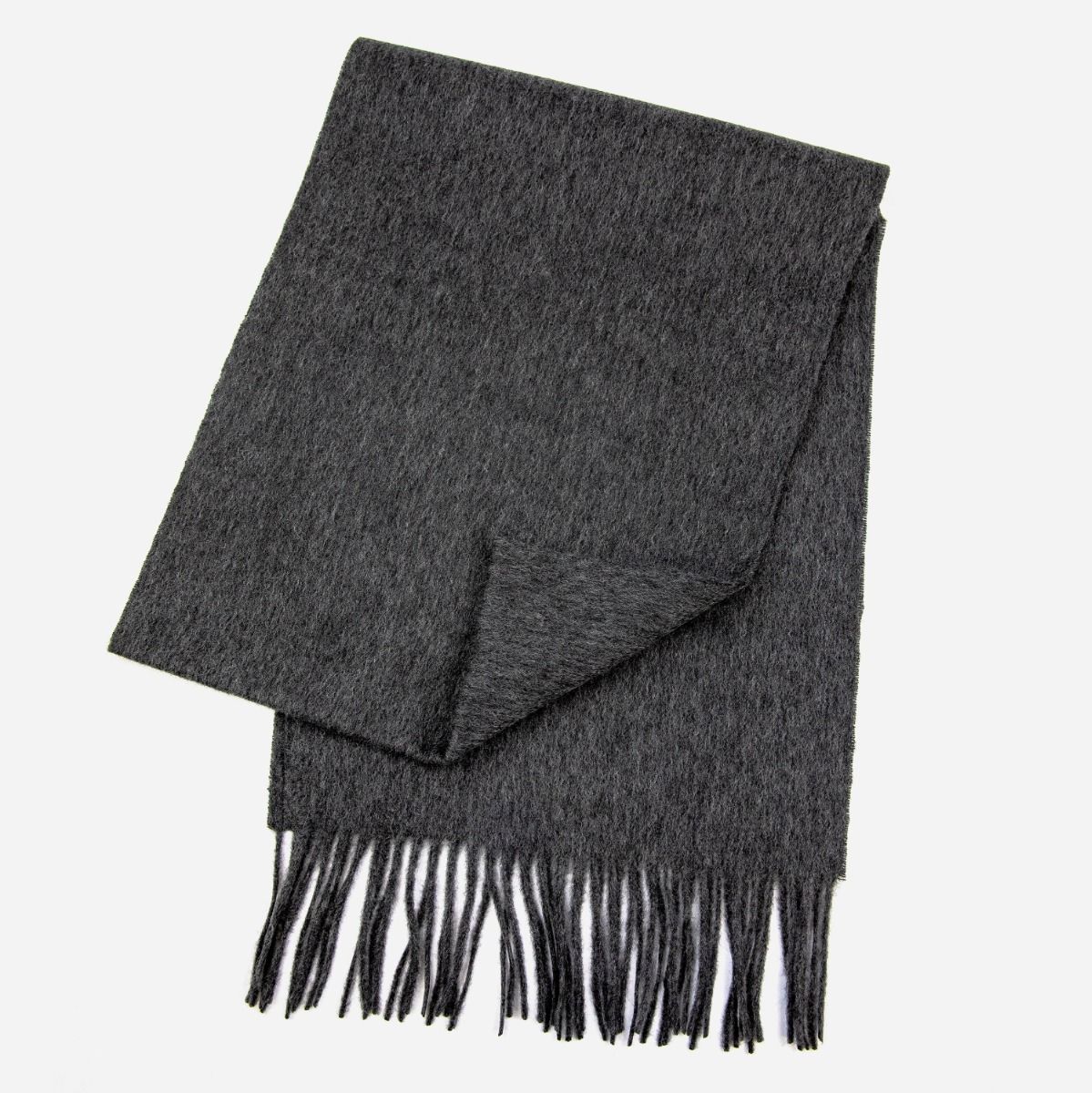 100% Cashmere Solid Scarf Charcoal