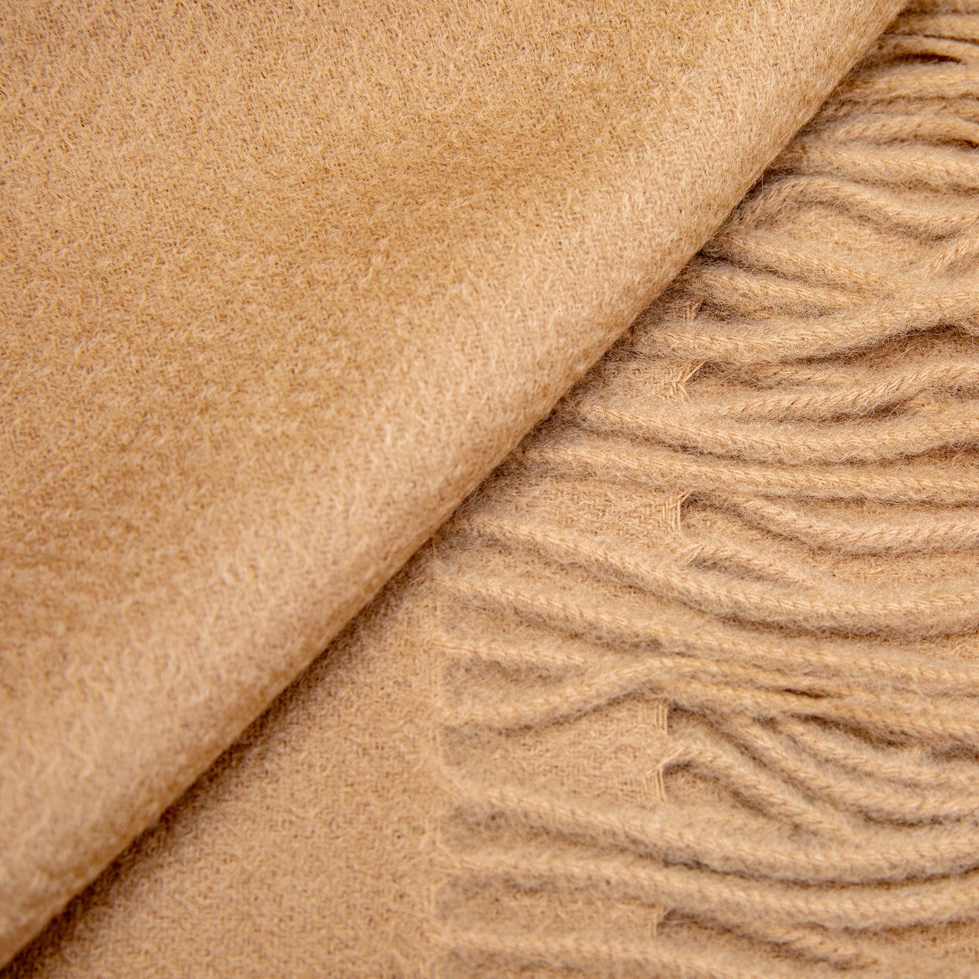 100% Cashmere Solid Scarf Camel