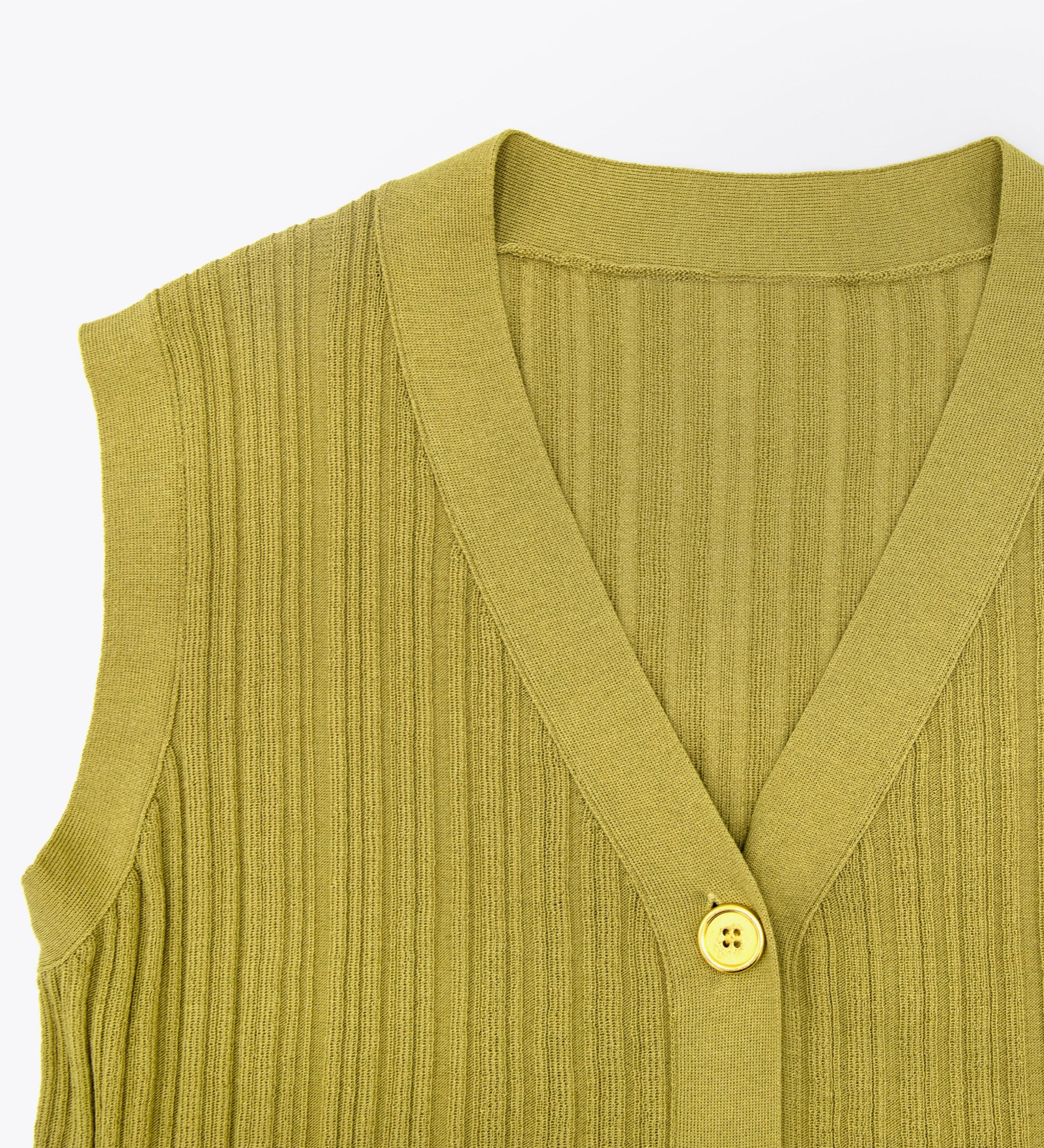 LEEZ Women Knit Sweater Tank - Chartreuse