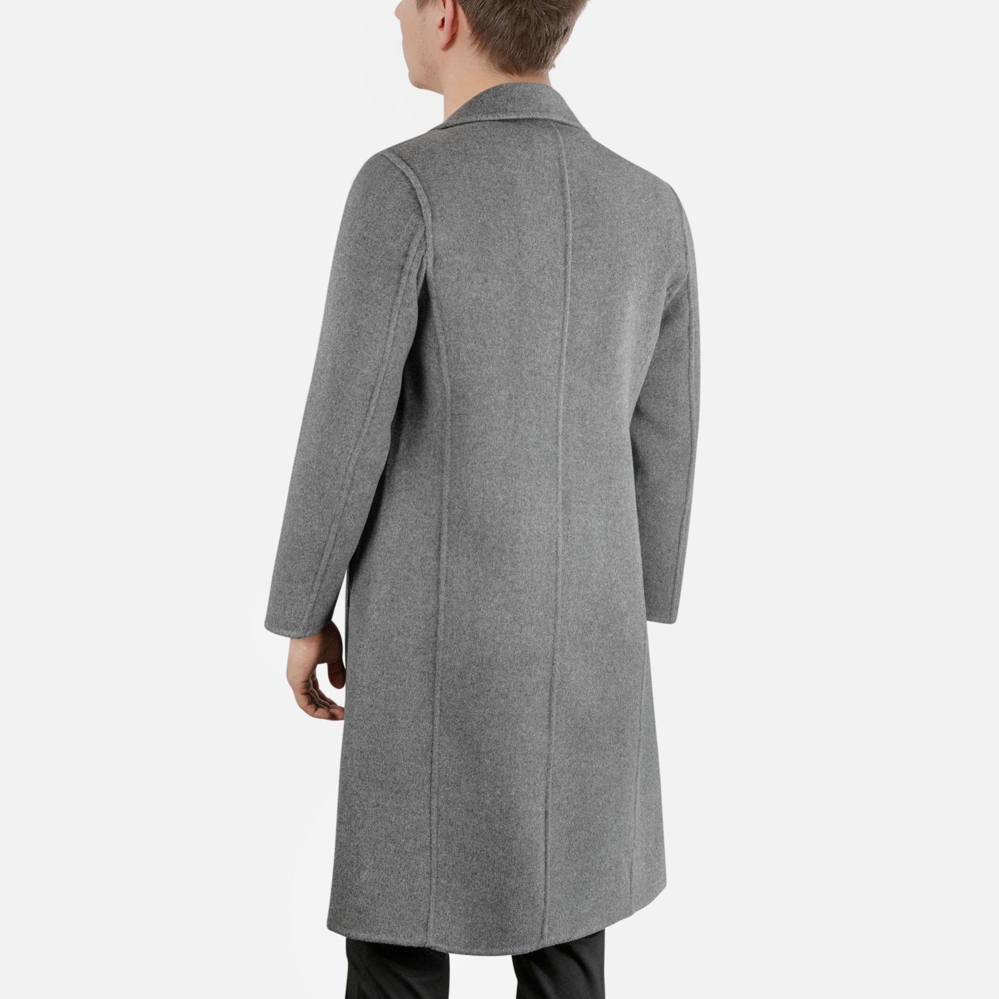 LEEZ Men Wool Coat Grey