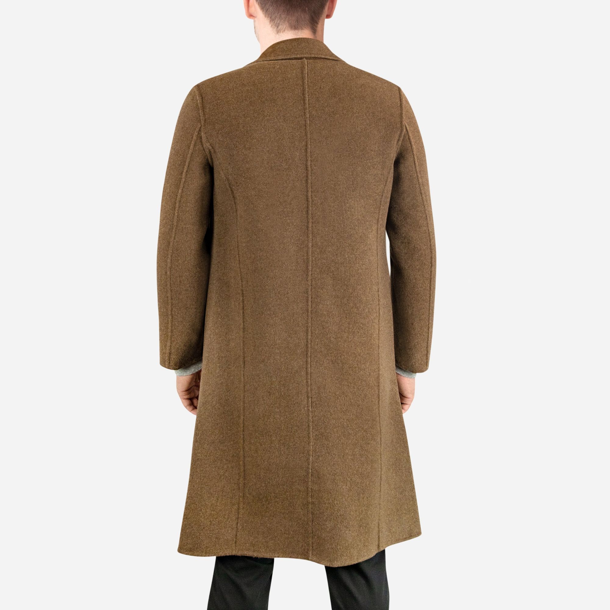 LEEZ Men Wool Coat Brown