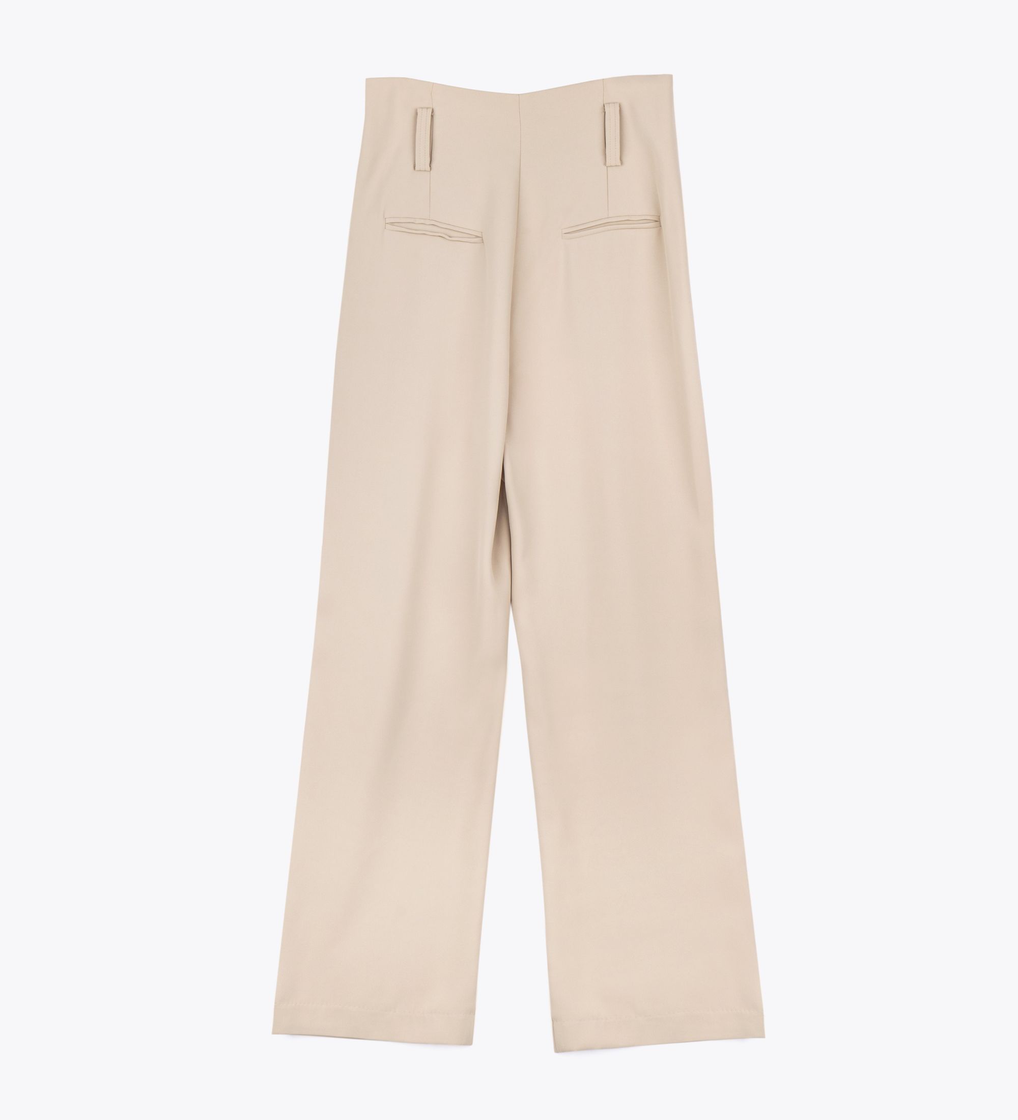 LEEZ Women Wide-Leg Drape Pants - Beige