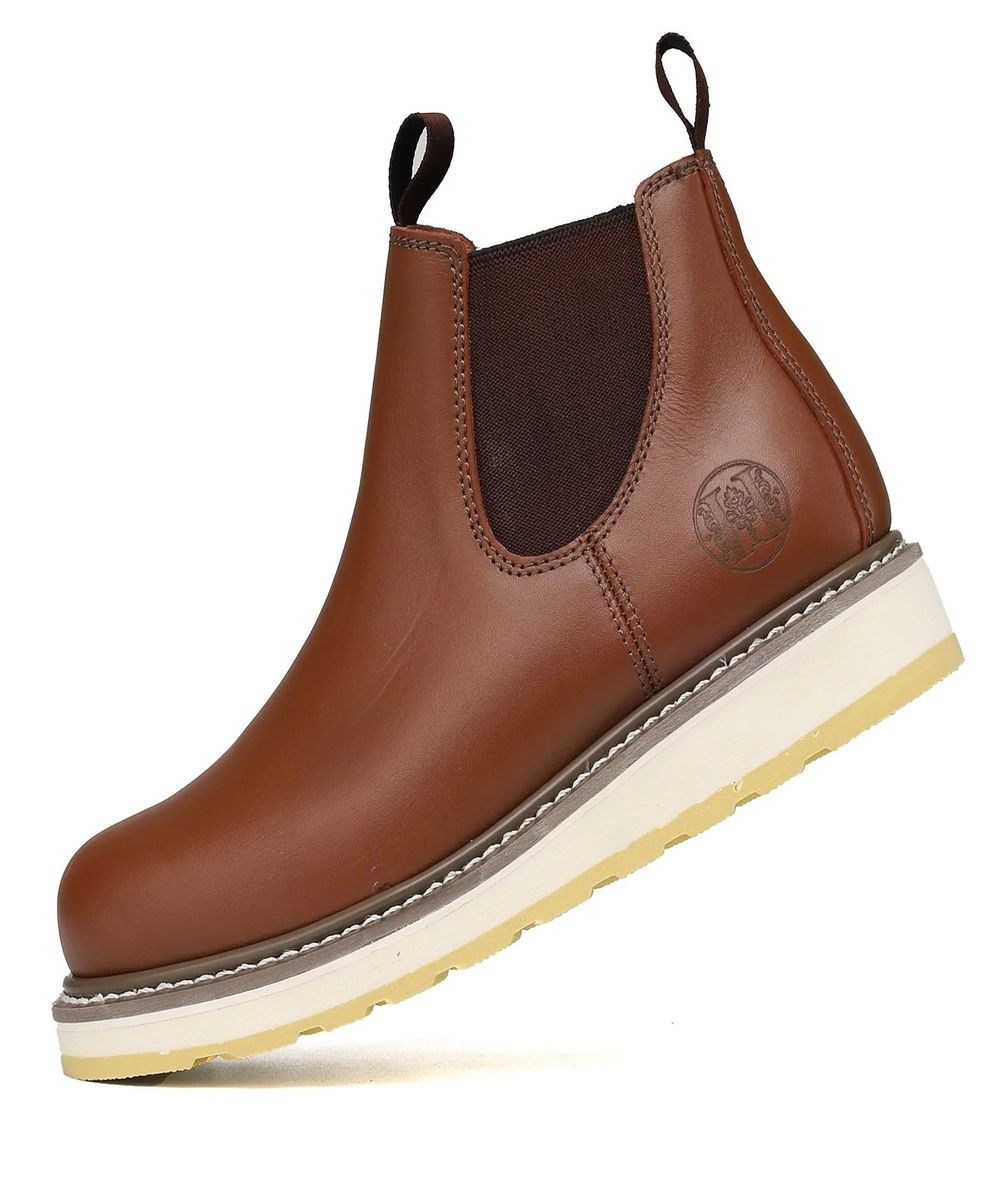 Men's Chelsea Double Gore Pull-On Soft Toe Work Boot - HANDPOINT 84985