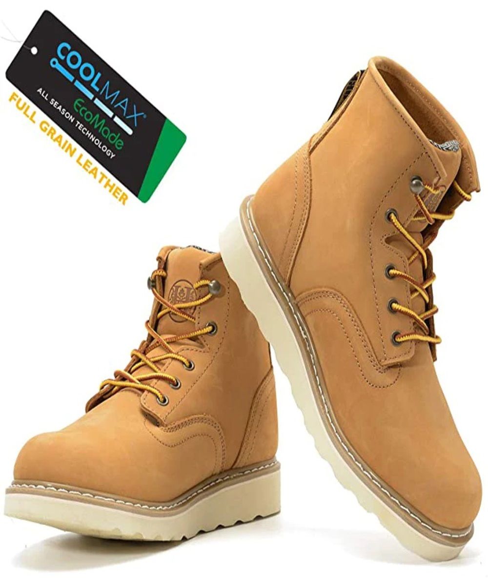 CK306 - 6'' Non-slip Water Resistant Safety Boots Soft Toe -Yellow/Eva Sole