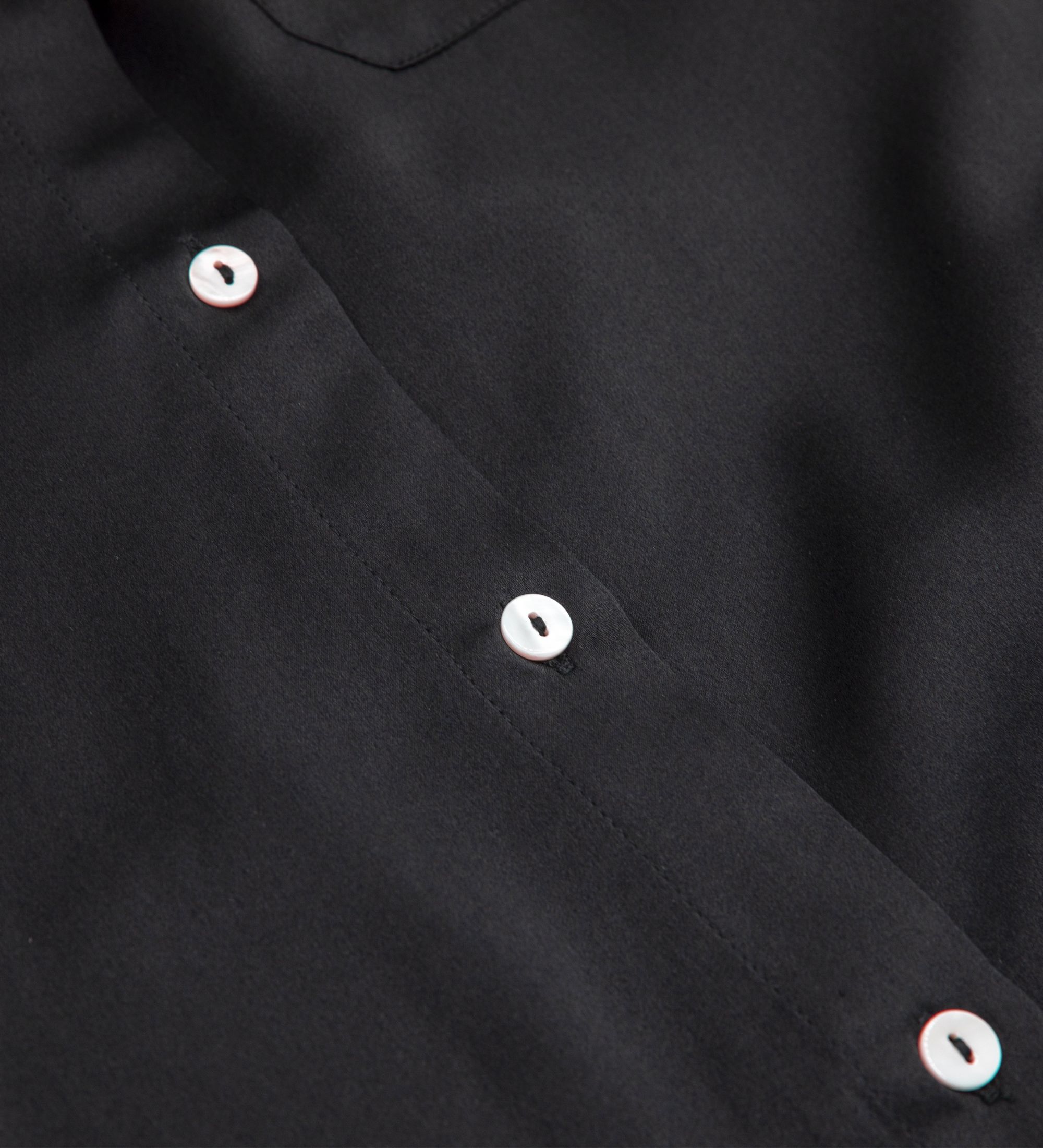 LEEZ Women Long Sleeve Mulberry Silk Blouse - Black