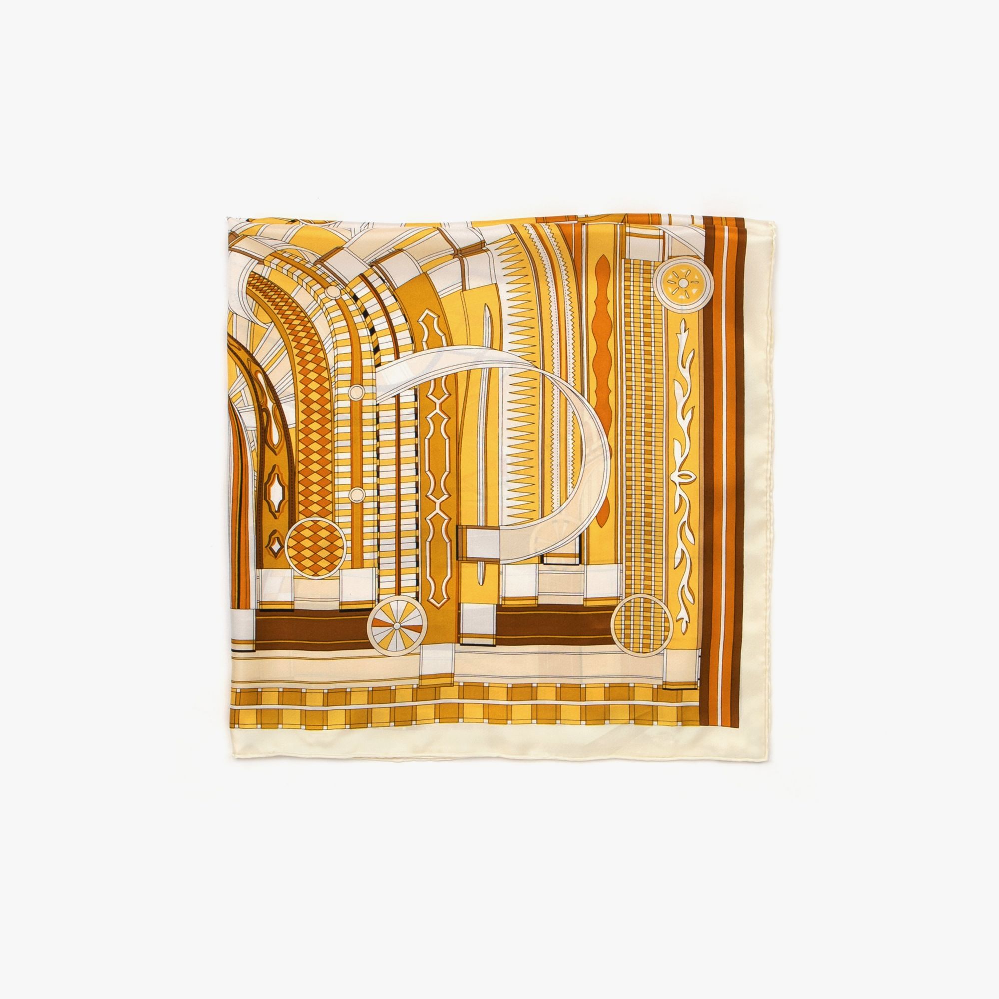 LEEZ La Ceinture D'or Print Square Silk Scarf
