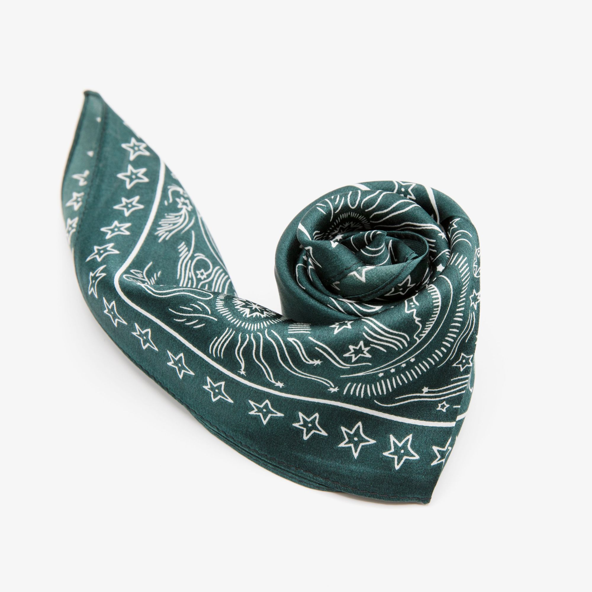 LEEZ Sun & Star Print Square Silk Scarf - Sacramento