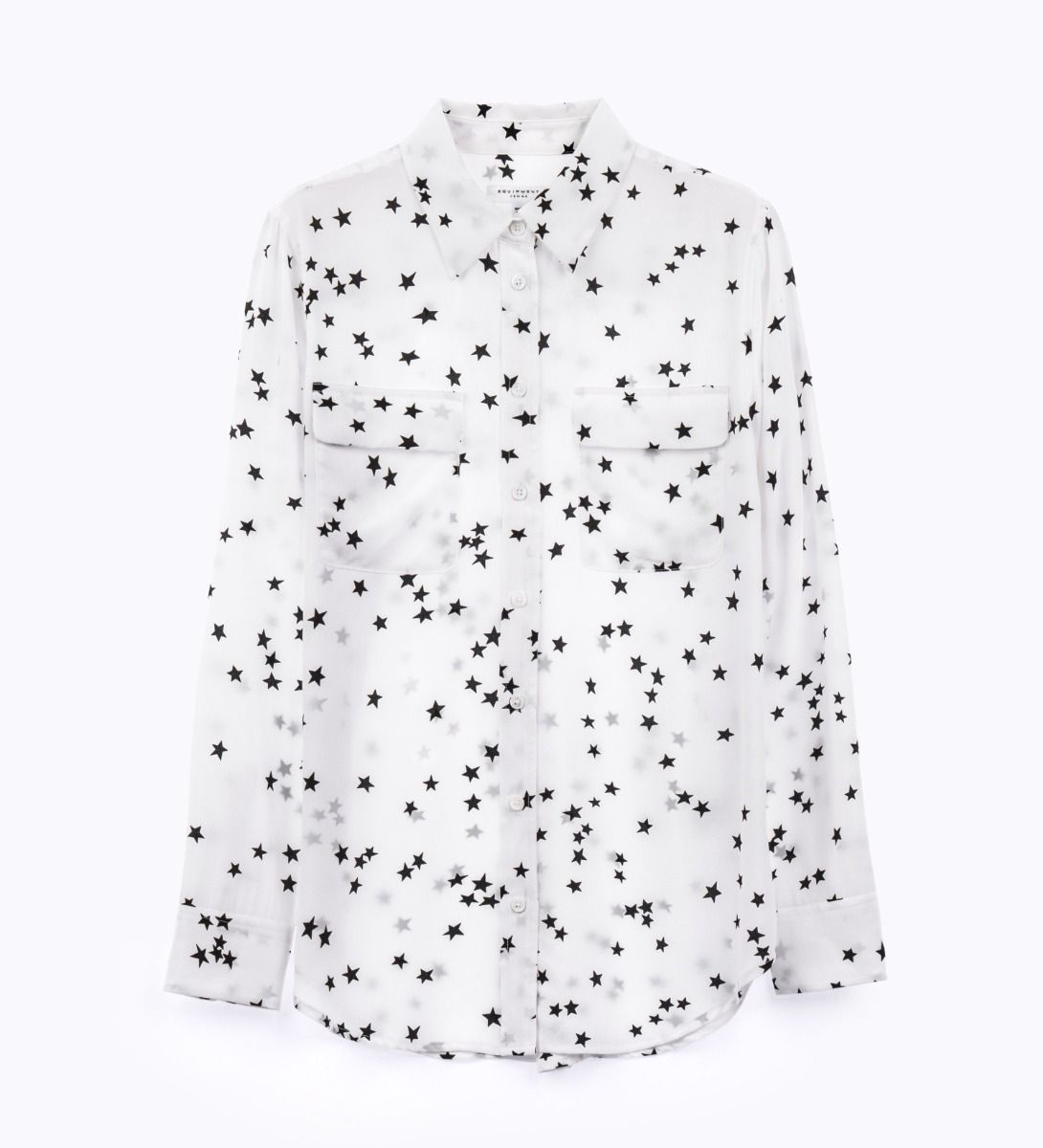 LEEZ Women Silk Blouse Star White