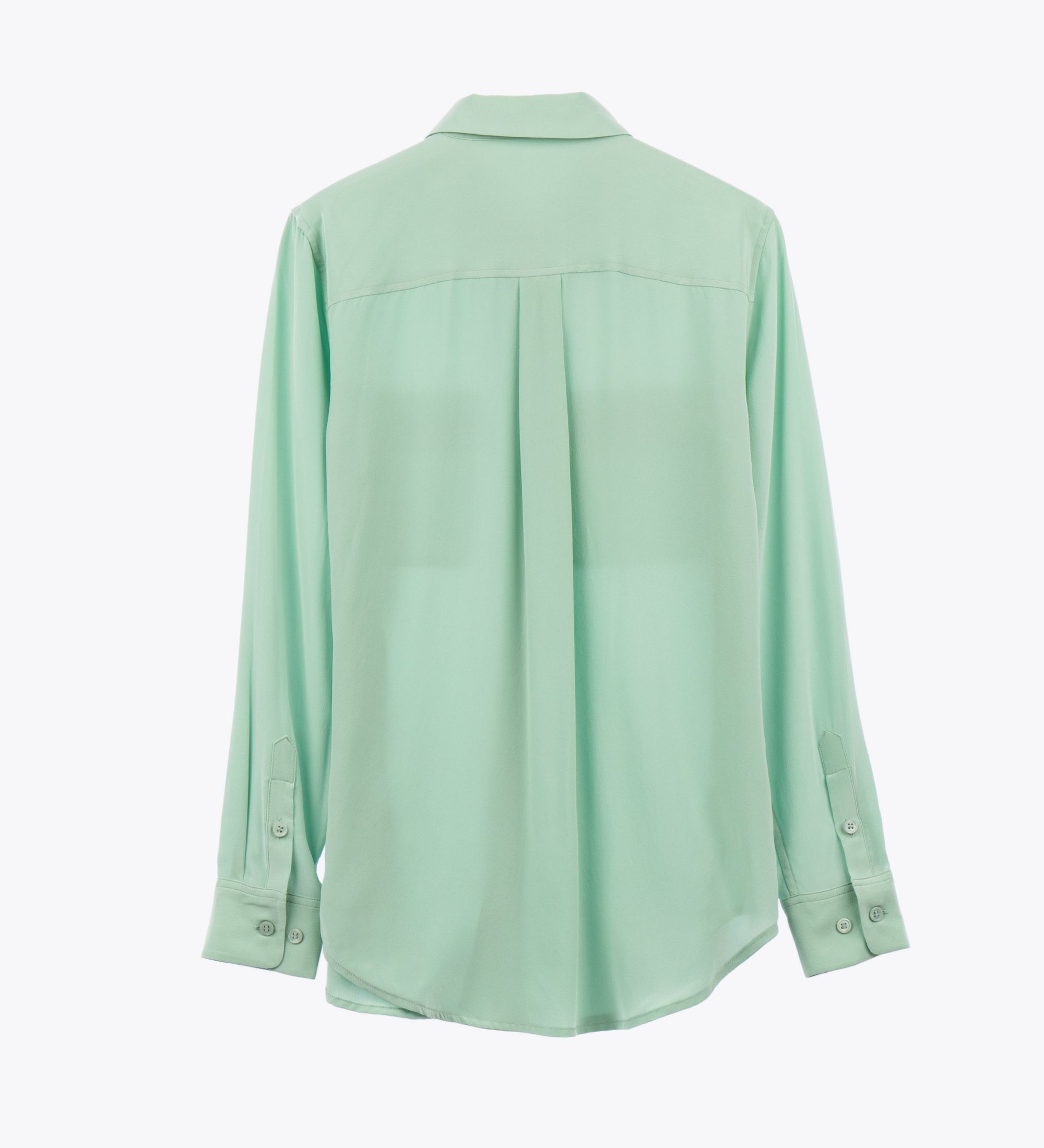 LEEZ Women Mulberry Silk Shirt Mint Green
