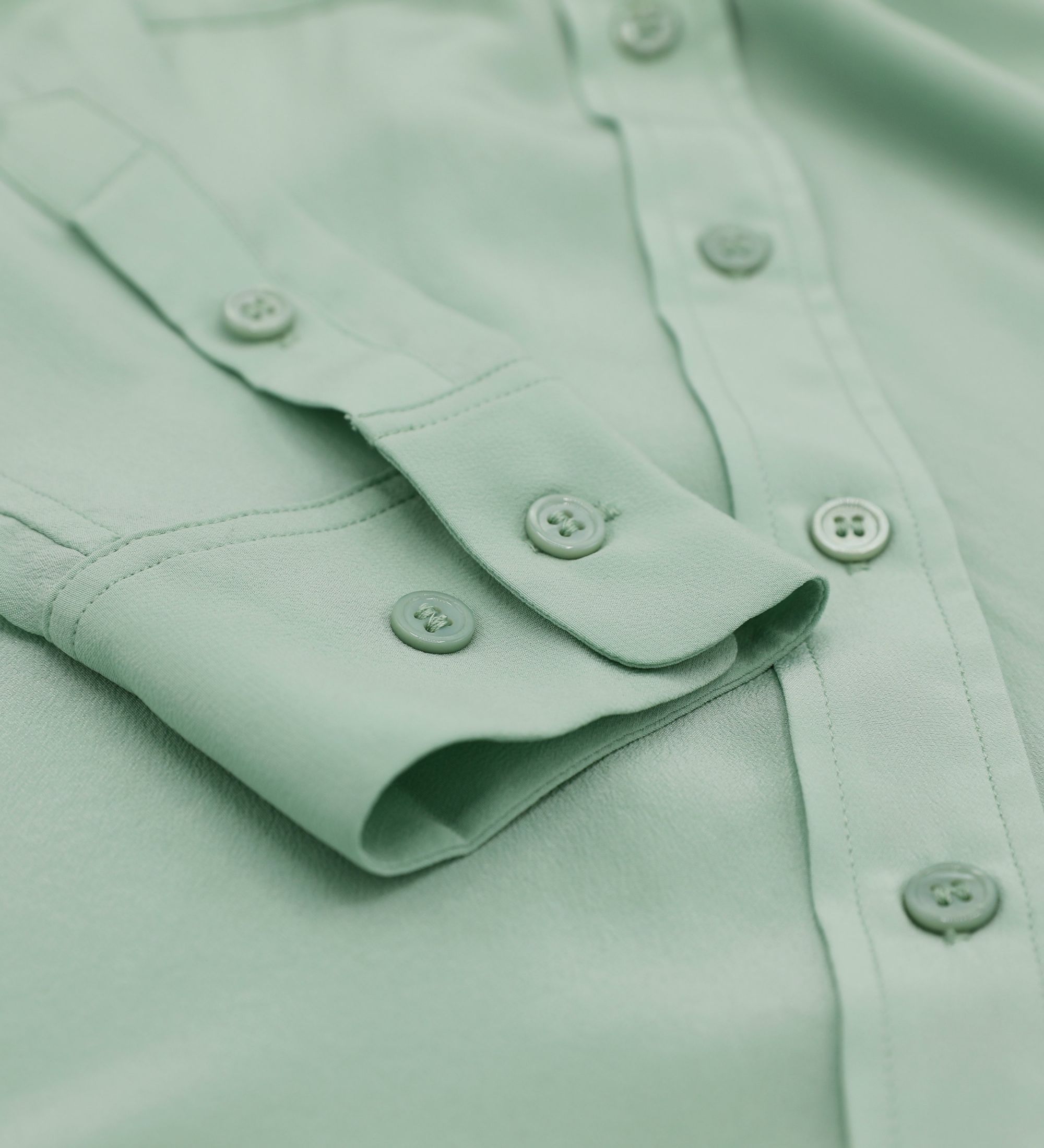 LEEZ Women Mulberry Silk Shirt Mint Green